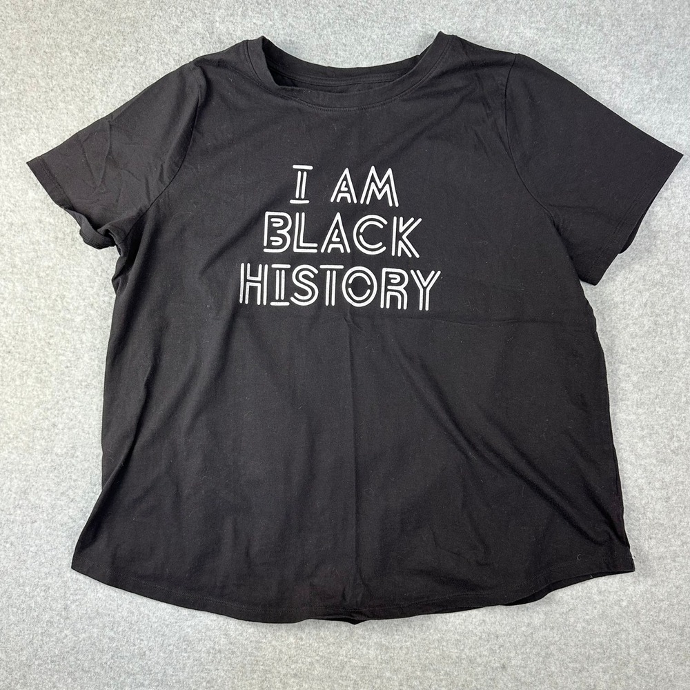 Sonoma Goods for Life I Am‎ Black History T Shirt Women's 1X Black Statement Tee
